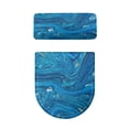 thumbnail image 5 of SEANATIVE Blue Marble Print Toilet Seat Cover Set of 2 Toilet Lid Cushion and Tank Mat, Bathroom Covers Fit Most Round Elongated Toilet Dormitory Home Decor, 5 of 7