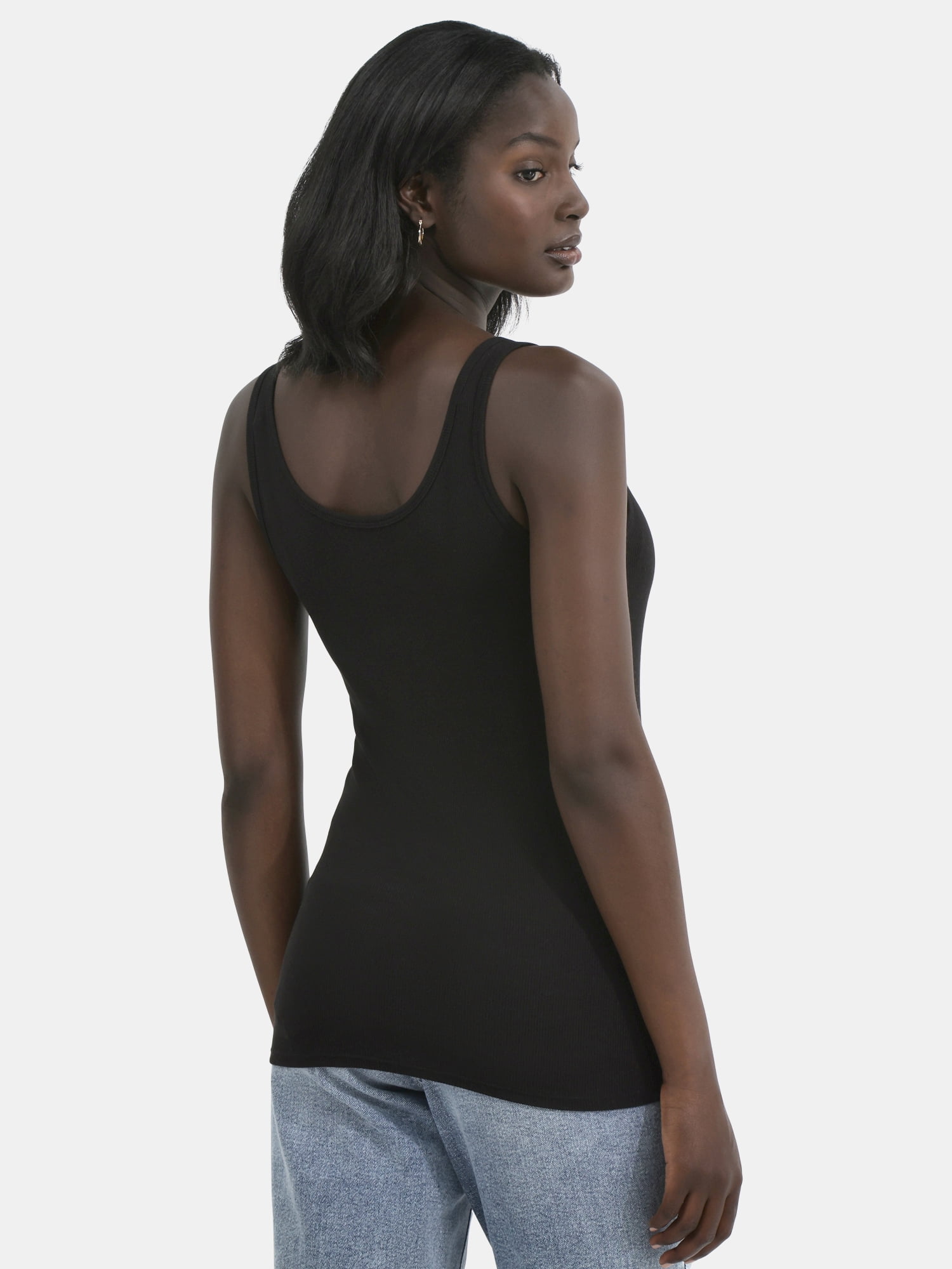 Time and Tru Women's Rib Tank Top, 2-Pack, Sizes XS-XXXL