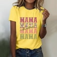 thumbnail image 2 of TSADFHJI Hauts pour Femmes Élégants Chemises Décontractées Imprimées Col Rond Manches Courtes Tee Tops Tunique Blouse TTG Jaune, 2 of 5