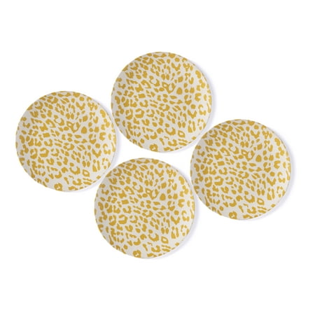 

Shiraleah Ainsley Set Of 4 Yellow Animal Print Melamine Dinner Plates