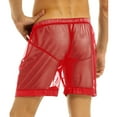 thumbnail image 3 of Men's See Through Shorts Mesh Loose Shorts Lounge Underwear Cover up Boxer Trunks, 3 of 8