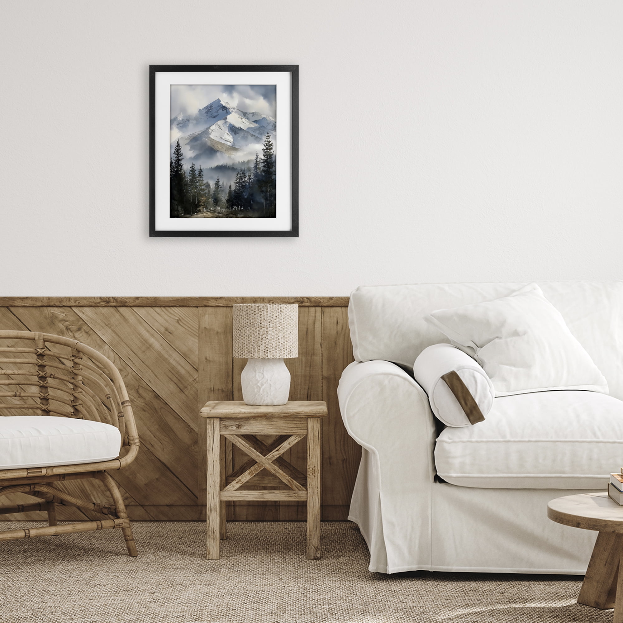 Stupell Industries Snow & Mist Alpines Black Framed Print Under Glass, design by Franklyn Gregory