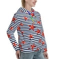 thumbnail image 6 of Honeii Starfish Navy Blue Stripe Pattern Womens Oversized Hoodies Long Sleeve Sweatshirts Pullover Fall Outfits with Pocket-XX-Large, 6 of 7