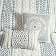 thumbnail image 6 of INK+IVY King/Cal King Imani 3-Piece Cotton Printed Comforter Set with Chenille, White/Navy, 6 of 10