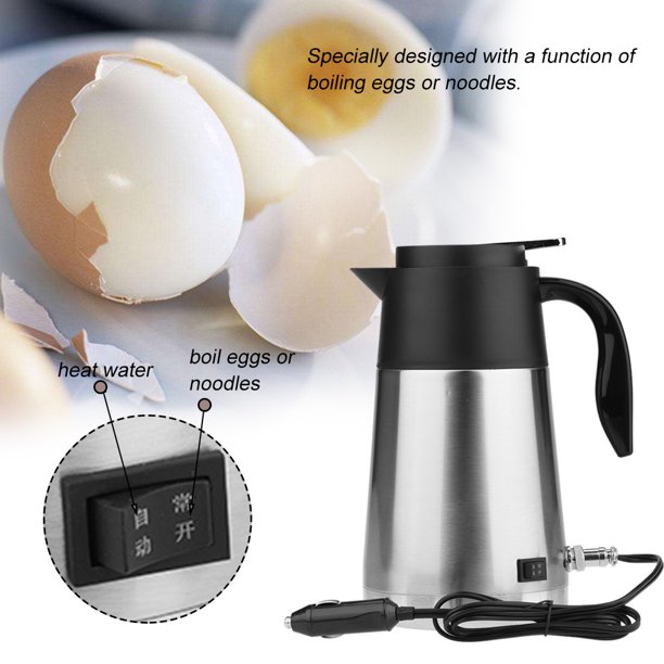 Tebru Portable 1300ml Large Capacity 12/24V Car Truck Kettle Water