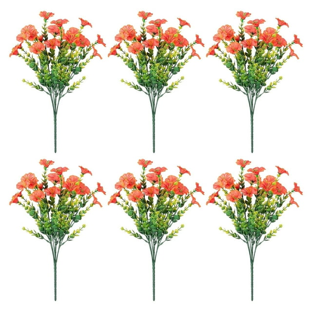 Tyidzon 6 Pcs Fleurs Artificielles d'Extérieur Réalistes et Matinales pour Déco et Arrangements d'Extérieur
