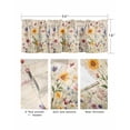 thumbnail image 3 of Botanical Floral Curtain Valance for Windows/Living Room/Kitchen/Bathroom/Café, Short Rod Pocket Tier Curtain Window Treatment Panel Retro Purple Pink Yellow Wildflowers Topper Curtain 60''x18'', 3 of 6