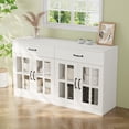 thumbnail image 6 of RichYa Kitchen Pantry Cabinet Set of 4,94" W Buffet Sideboard Coffee Bar with Glass Door Hutch,Modular Storage Cabinets with Shelves & Drawers for Dining Room,White(DEED), 6 of 10