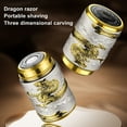 thumbnail image 2 of Men Electric Shaver Carved Chinese Dragon IPX6 Waterproof Type-C Rechargeable Mini Travel Rotary Razor Portable Hair Beard Trimmer Remover Tool, 2 of 8
