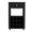 Black + Particle Board + Particle Board, variant on Space Saving Bar Cart with Casters and Glass Door for Small Spaces, Grey Engineered Wood Kitchen Island with 2 Side Shelves
