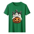 thumbnail image 2 of Gamivast Ghosts In Witch Hats T-Shirt for Men Halloween Pumpkin Graphic Print Short Sleeve Crewneck Tee Casual Fall Holiday Top Spooky Novelty Shirt Everyday Wear Green XXL, 2 of 5