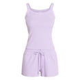 thumbnail image 5 of No Boundaries Sleep Ribbed Tank and Shorts Set, 2-Piece, Women’s XXS-3X, 5 of 5