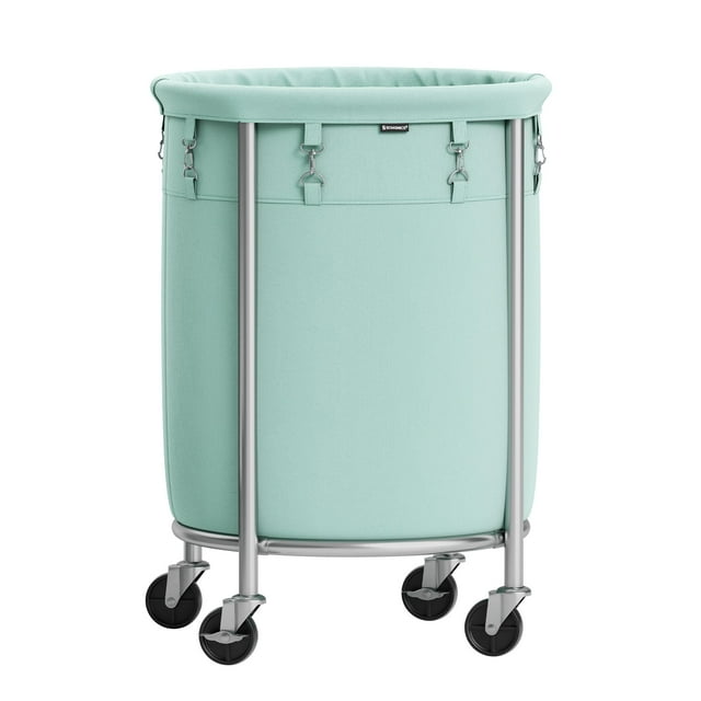Cesta de lavandería SONGMICS Rolling 110 L con marco de acero, color verde menta