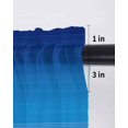 thumbnail image 6 of Blue Purple Striped Tier Curtains 24 Inch Length,Sheer Curtains for Bedroom Living Room Window Vintage Stripes Farmhouse Line Rod Pocket Drapes Kitchen Curtains Small Half Window 27.5"x24" 2 Panels, 6 of 7