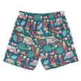 thumbnail image 7 of FORMRS Boys Swim Trunks Quick Dry Mesh Lining Beach Boardshorts, Sizes XS-XL, Green Cartoon Truck Pattern, 7 of 7
