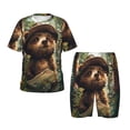 thumbnail image 1 of Balery Jungle Hat Bear Conjunto de Pijama Infantil de Manga Corta con Estampado – Ropa de Dormir de Algodón Suave-3X-Large, 1 of 6