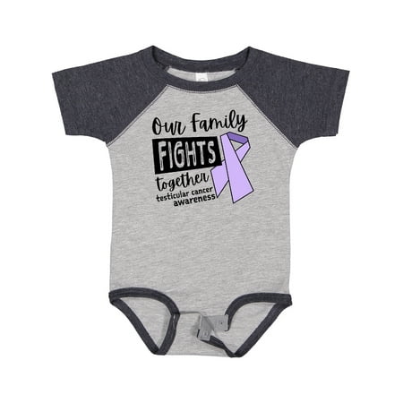 

Inktastic Our Family Fights Together Testicular Cancer Awareness Boys or Girls Baby Bodysuit