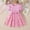 Pink, variant on Fesfesfes Girl's Punctuate Mesh Fly Sleeve Dress Tie Detail Short Sleeve Round Neck Party Dress,Fashion Printed Summer Outfit,Cute Princess Style Holiday Wear(Pink,4-5 Years)