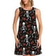 thumbnail image 1 of Easygdp Skeleton with Roses para Vestido Transpirable de Mujer, Vestido Suelto de Manga Corta con Pliegues y Bolsillos para el Verano, 1 of 7