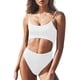 thumbnail image 4 of Naiovety La diosa de la playa se destaca con trajes de baño sexys de una pieza, ropa de playa de verano de colores vibrantes, varios estilos Traje de baño blanco METRO, 4 of 6