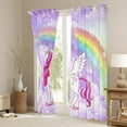 thumbnail image 3 of Erosebridal Chic Unicorn Curtains and Drapes(38x45),Cartoon Rainbow Blackout Curtains for Bedroom,Fairy Castle Silhouette Curtains Pack of 2(38x45) For Girls,Breathable Room Decoration, 3 of 6