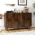 thumbnail image 4 of Costway Buffet Sideboard Mid Century Modern 4-Door Storage Cabinet 50" Accent Cabinet Brown, 4 of 10