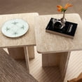 thumbnail image 5 of Ultimate Premium Products Modern Nesting Table Set with Wooden Square Side Table Travertine Finish End Table, 5 of 9
