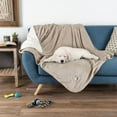 thumbnail image 2 of Petmaker 80-PET6076 Waterproof Pet Blanket with Soft Plush Throw Protects Couch & Chair, Tan, 2 of 7
