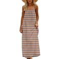 thumbnail image 4 of PNTUTB Summer Women's Fashion Striped Casual Loose Comfortable Sleeveless Backless Spaghetti Strap Maxi Dress, 4 of 6