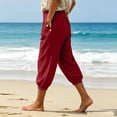 thumbnail image 5 of cfhntfmh Casual Capri Pants for Women High Waisted Loose Fit Joggers with Pockets Lightweight Comfy Lounge Pants, 5 of 7