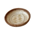 thumbnail image 4 of TISHITA Bamboo Serving Tray Pastry Plate Food Tray Tea Tray Woven Fruit Basket Rattan Basket Vanity Platter for Restaurant Party Home 15cmx3cm, 4 of 8