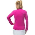 thumbnail image 3 of Women's Sunglow UV 50 Long Sleeve Zip Mock Top (Berry, X-Large), 3 of 4