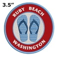 thumbnail image 2 of Ruby Beach, Washington 3.5 Inch Iron Or Sew On Embroidered Fabric Badge Patch Ocean Beach, Salt Life Iconic Series, 2 of 2