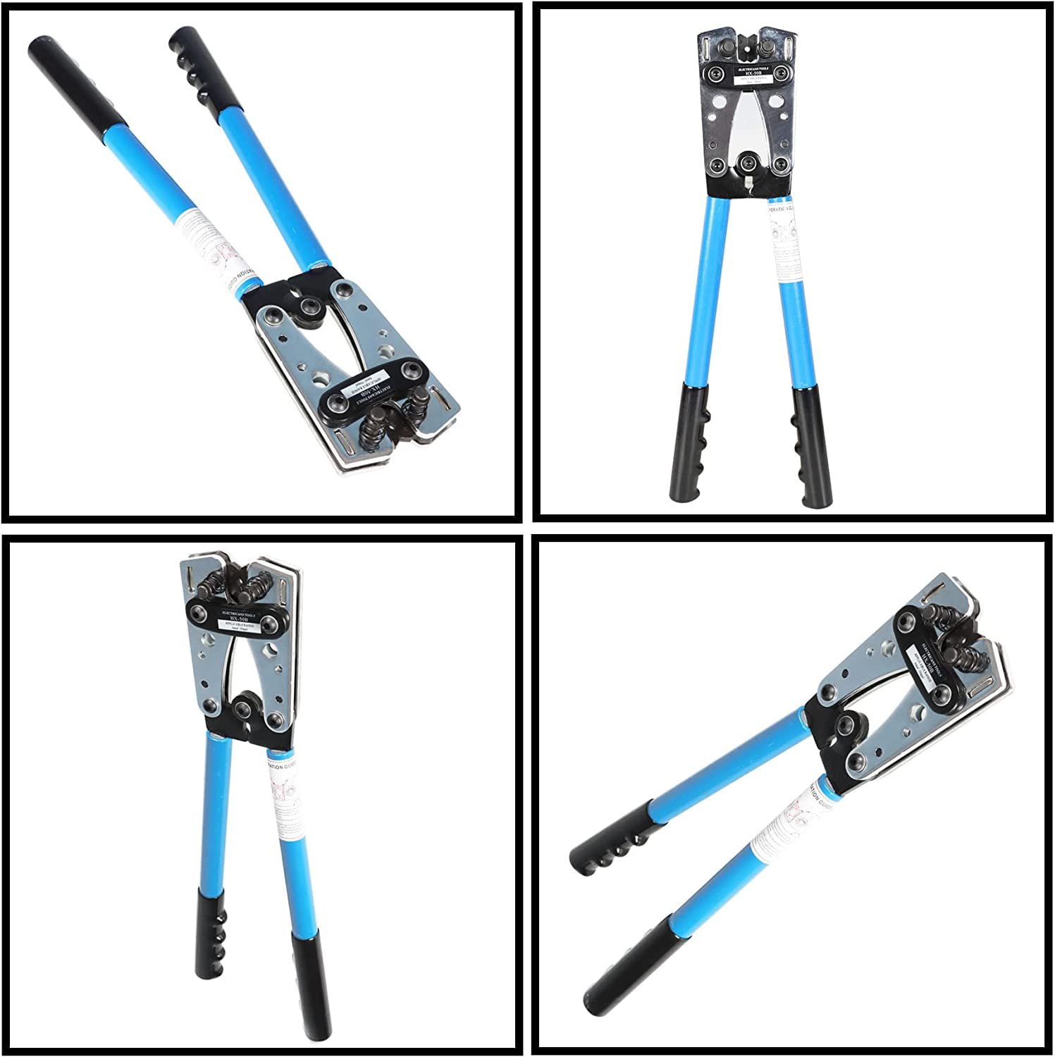 PET-U Hydraulic Clamp Battery Cable Lug Crimping Tool for 10, 8, 6, 4, 2 and 1/0 AWG Wire and Cable Cutting and Crimping