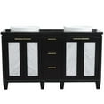 thumbnail image 4 of Pemberly Row 61" Double Round Sink Solid Wood Vanity in Blue/Black Galaxy, 4 of 13