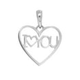 thumbnail image 2 of JewelStop 14K Real White Gold I Love Heart You Charm Pendant, 2 of 3