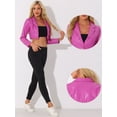 thumbnail image 2 of DARING DIVA Women's Notched Lapel Collar Single Breasted Moto PU Jacket S Hot Pink, 2 of 6