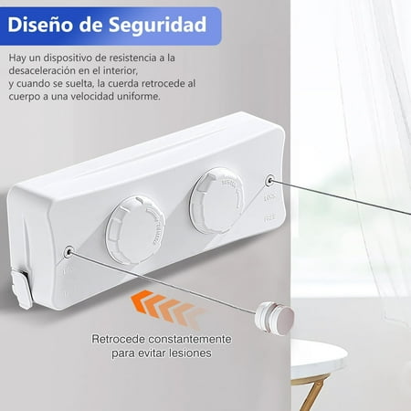 

DYWADE Textile Storage Closet Storage Organizer Retractable Wall Clothesline Interiors And Exteriors Retractable Outdoor Clotheslines Adjustable Stainless Steel Rope Clothesline With Two Ropes