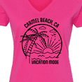 thumbnail image 4 of Inktastic Summer Vacation Mode Carmel Beach California Women's V-Neck T-Shirt, 4 of 5