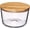 Acacia Wood Lid, variant on Clear Glass 155oz Large Trifle Bowl with Lid, Modern Design for Salads, Dessert, Fruit, and Party Displays