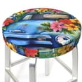 thumbnail image 3 of Bingfone Floral Truck Welcome Padded Round Bar Stool Cover Cushion with Elastic Fabric Round Chair Seat - Floral Truck Welcome, 3 of 7