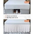 thumbnail image 7 of Grey Spring Floral Wrap Around Bed Skirts for Queen Bed 16" Drop,Bed Skirt with Adjustable Elastic Belt Dust Ruffle Bed Valance for Bedroom Hotel Elegant Watercolor Summer Botanical Bed Frame Cover, 7 of 7
