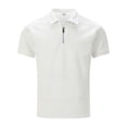 thumbnail image 5 of Men Polo T Shirts Short Sleeve Quarter Zip Tee Shirt Basic White Men Clothes, 5 of 5