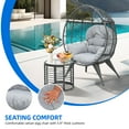 thumbnail image 3 of Uforic Outdoor Rattan Egg Chair with Table, Cushioned for Patio, Garden, Backyard, Porch, Gray, 3 of 6