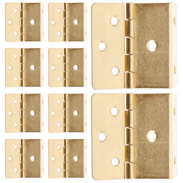 HINTRMENT 10Set Golden Iron Hinge for Furniture Assembly Replacement Cabinet Hinges 2.3X1.7X0.8In