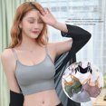 thumbnail image 3 of sweethay Mujeres Sexy Crop Tops Tube Top Sujetador sin costuras Lencería deportiva Elástico Push Up Sports Bralette Tank Ropa interior gris sweethay AP000318-03, 3 of 8