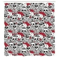 thumbnail image 2 of Ambesonne Skull Shower Curtain, Modern Punk Skeleton Heads, 69"Wx84"L, Dark Pink Charcoal Grey, 2 of 4
