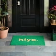 thumbnail image 2 of TOWN & COUNTRY TERRA Hiya Painted Welcome Outdoor Door Mat, Natural Coir, Heavyweight, Non-Slip Entryway Mat, Green, 18"x30", 2 of 6