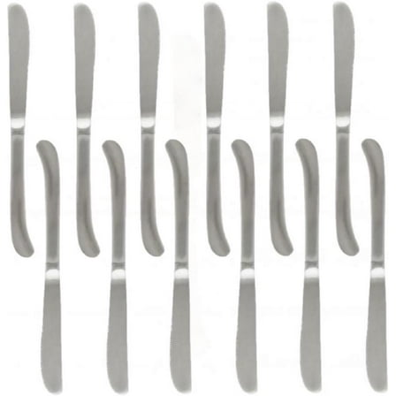 TrueCraftware- Set of 12 Stainless Steel Atlantic Dinner Knife- Stainless Steel Flatware Cutlery Kitchen Tableware Set for Home and Restaurant Butter Knife Spreader Table Knives