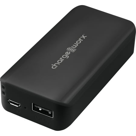 Chargeworx - 4,000mAh Power Bank for USB Compatible Devices - Black